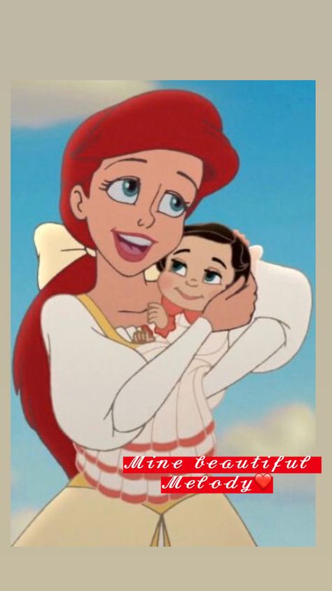 Ariel And Melody Costume, Ariel And Melody, Disney Iphone Wallpaper, Melody Little Mermaid, Princess Melody, Panel Wallpaper, Classic Disney Movies, Disney Princess Aurora, Disney Princess Artwork