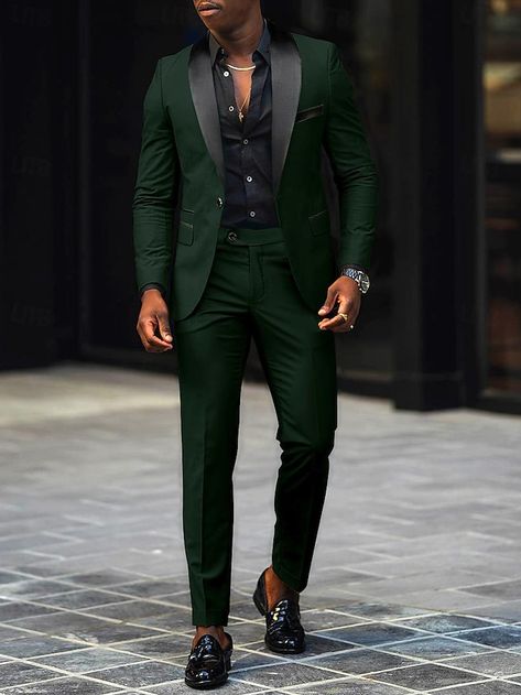 Suit Options For Men, Jewel Tone Wedding Tuxedo, Green And Black Tuxedo For Men, Mens Red Suit Wedding, Burgundy Mens Suit Wedding, Green Prom Suits For Men, Men’s Couture, Graduation Suits Men, Homecoming For Guys