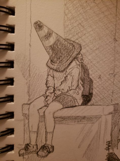 I found this sad looking cone head photo and couldn't resist Pose Reference Drawing, Cone Head, Head Photo, Kidcore Art, Cool Pencil Drawings, Meaningful Drawings, Reference Drawing, Fantasy Art Dolls, Vibes Art