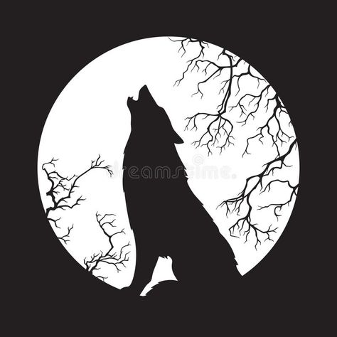 Wiccan Familiar, Moon Vector Illustration, Wolf Sketch, Wolf Silhouette, Moon Vector, Burning Wood, Wolf Illustration, Spirit Art, Fröhliches Halloween