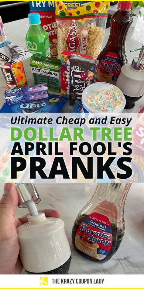 12 Ultimate Dollar Tree April Fool's Pranks for $2.50 or Less Adult April Fools Pranks, Quick And Easy April Fools Pranks, Pranksgiving Ideas, Diy April Fools Day Pranks, April Fools Pranks For Teenagers, Easy April Fools Pranks For Kids, Last Minute April Fools Pranks, Diy Pranks, April Fools Pranks For Kids