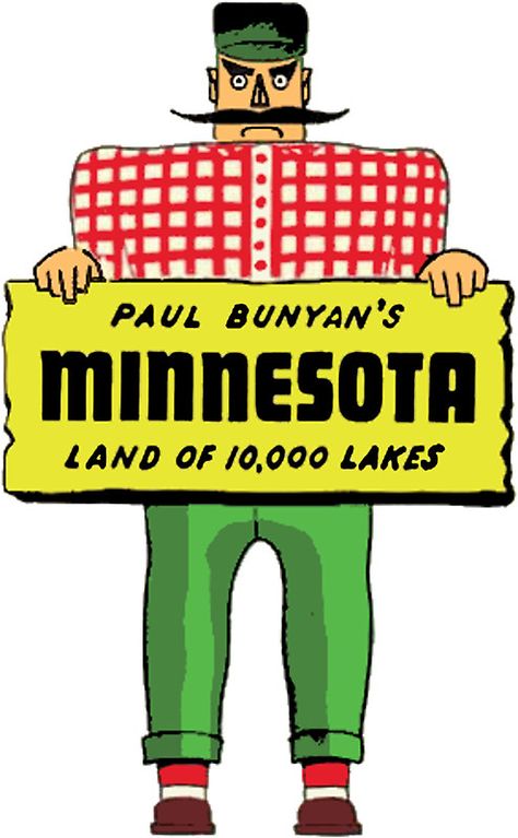 Minnesota Paul Bunyan Vintage Travel Decal by hilda74 Babe The Blue Ox, 1950 Style, Minnesota Nice, Paul Bunyan, Vintage Minnesota, Minnesota Travel, Minnesota Home, Peel And Stick Vinyl, Roadside Attractions