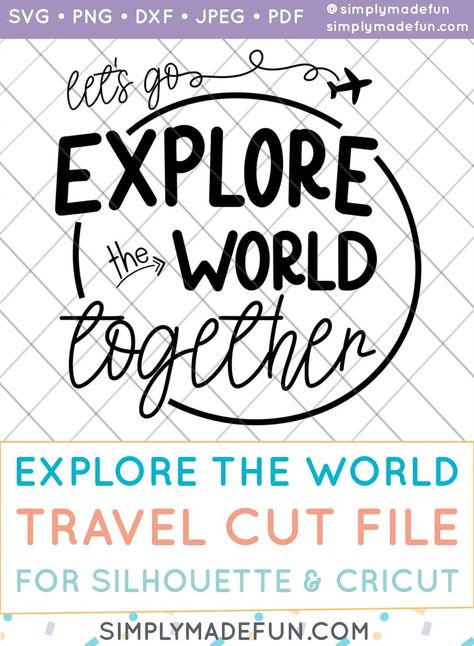 Travel Svg Files Free, Travel Svg Free, Travel Classroom, Travel Svg, Cricut Svgs, Travel Ornament, Stencil Vinyl, Money Challenge, Marketing Director