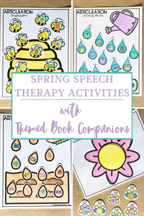 Spring Speech Therapy Activities With Themed Book Companions: Part 1 - Talking Mama Bears Elementary Speech Therapy Activities, Summer Speech Therapy Activities, Easter Speech Activities, Easter Speech Therapy Activities, Preschool Speech Therapy Activities, Easter Speech Therapy, Speech Therapy Book Companions, Spring Speech Therapy Activities, Articulation Therapy Activities