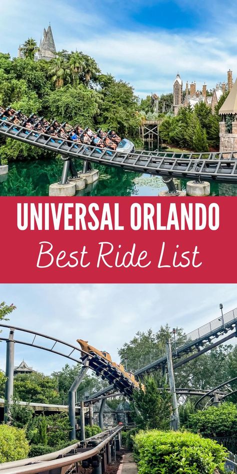 Contains 2 images, both images show rollercoasters, from Universal Orlando Theme Park. Universal Studios Orlando Secrets, Universal Studios Orlando Rides, Universal Studios Rides, Universal Studios Orlando Planning, Universal Studios Orlando Trip, Universal Resorts, Disney Universal Studios, Water Theme Park, Universal Vacation