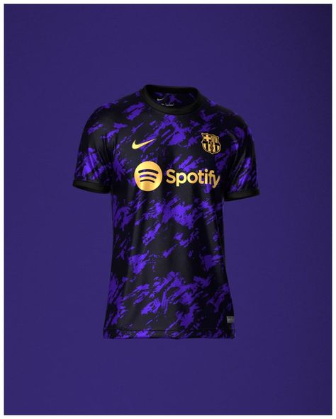 Samu. on Instagram: “Third kit concept for FC Barcelona. Follow @kits_by_samu for more football shirt concepts. Please note that this is a digital 3D design.…” Barcelona Concept Kit, Concept Kits Football, Custom Football Jerseys, Football Jersey Design Concept, Football Kits Concept, Football Kit Design, Barcelona Third Kit, Barcelona Kit, Street Football