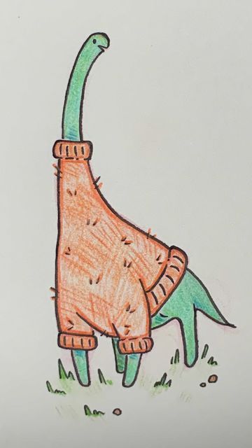 Dino Doodle, Dino Drawing, Doodle Sketchbook, Dinosaur Drawing, Animal Illustration Art, Cute Sketches, Halloween Drawings, Cute Doodles Drawings, Cute Doodle Art