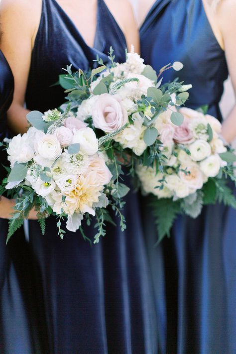 Light Pink Bridesmaids, Flowers To Go, Navy Blue Bridesmaids, Rustic Wedding Reception, Navy Blue Bridesmaid Dresses, Prom Ideas, Modern Disney, Blue Bridesmaid Dresses, Austin Wedding