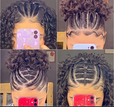 Short Mixed Curly Hair Hairstyles, Natural Hairstyles For Black Women Rubber Bands, Cute Hairstyles For Short Hair Curly, Rubber Band Hairstyles Natural Hair Easy, Rubberband Hairstyles Natural Hair, Hairstyle For Curly Hair, Curly Hair Dos, Curly Hair Hairstyle, Curly Braided Hairstyles