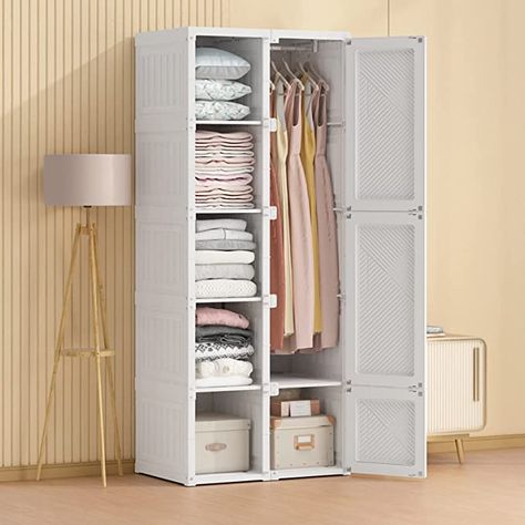 Amazon.com: Portable Wardrobe Closets - 14"x20" Depth (10 Cubes) Cube Storage, Bedroom Armoire, Storage Organizer, Clothes Dresser, Closet Storage Organizer, White : Home & Kitchen Cube Storage Bedroom, Wardrobe Design Bedroom Sliding, Concealed Handle, Folding Wardrobe, Portable Wardrobe Closet, Portable Furniture, Armoire Storage, Single Wardrobe, Clothes Cabinet