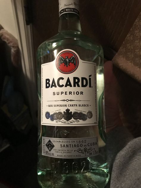 Bacardi  Superior White Rum. Bacardi Rum Drinks, Bacardi Aesthetic, Bacardi Drinks, Bacardi Superior, Bacardi White Rum, Daaru Party Pic, Party Pic, Bacardi Rum, Pinterest Life