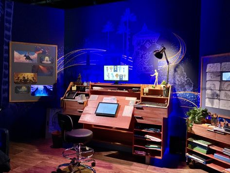 Pixar Studios Office, Animation Studio Aesthetic, Animation Job Aesthetic, Animation Studio Workspaces, Animation Setup, Pixar Offices, Disney Desk, Animation Desk, Animation Career