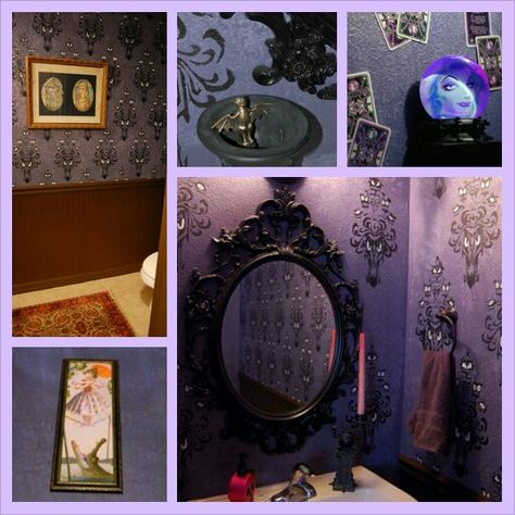 My Haunted Mansion bathroom #Disney #HauntedMansion Haunted Mansion Bathroom, Mansion Bathroom, Haunted Mansion Decor, Disney Bathroom, Mansion Rooms, Casa Disney, Home Decor Catalogs, Disney Rooms, Disney Haunted Mansion