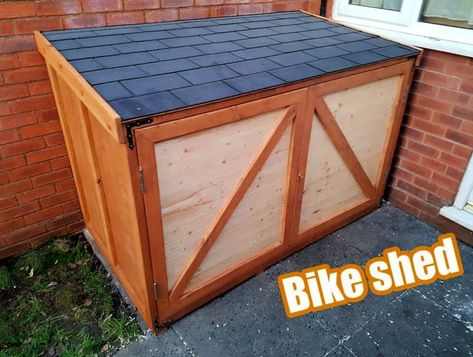 20 Free DIY Bike Shed Plans | DIY Outdoor Bike Storage Diy Bike Shed, Bicycle Storage Shed, Outdoor Bike Storage, Bike Shelter, Ebike Electric Bicycle, Bicycle Diy, Diy Storage Shed, Wooden Bike, Small Sheds