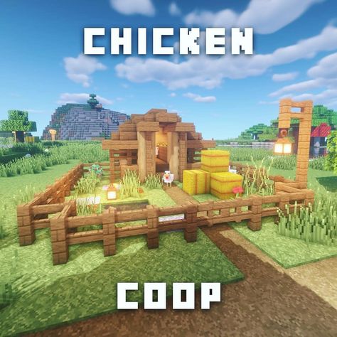 13.5k Likes, 86 Comments - Fresh Minecraft Builds (@freshminecraftbuilds) on Instagram: “Chicken coop! 🐔🐣 - - Hope you like it! 🤗 🥚” Minecraft Chicken Pen, Animal Pens Minecraft, Chicken Coop Minecraft, Minecraft Animal Pens, Construction Minecraft, Minecraft Decoration, Minecraft Structures, Minecraft Farm, Bangunan Minecraft