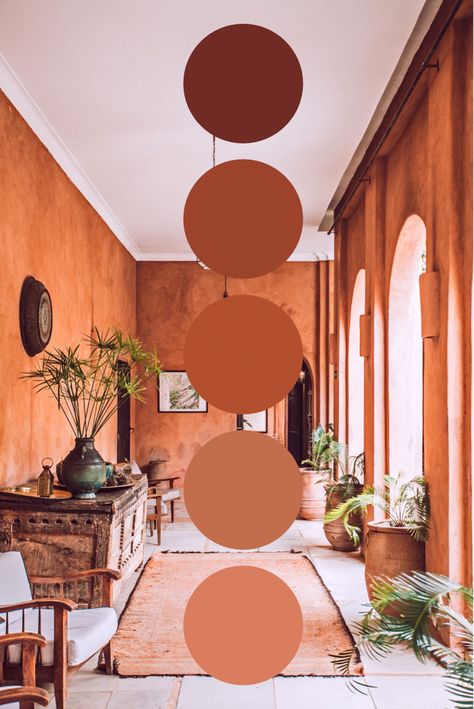 Terracotta Color Palette Terra Cotta Paint Kitchen Walls, Terracotta Family Room, Terracotta Burnt Orange Color Palette, Color Scheme Terracotta, Terracotta Colored Bedroom, Deep Terracotta Walls, Terra Cotta Furniture, Burgundy Terracotta Color Palette, Terracotta Brown Color Palettes