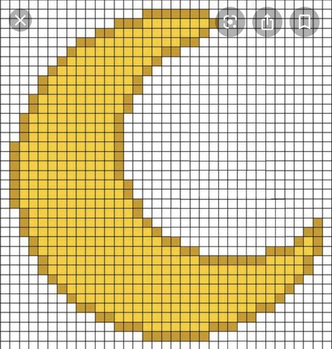 Pixel Moon Art, Moon Crochet Tapestry, Pixel Art Knitting, Moon Pixel Art Grid, Moon Grid Pattern, Moon Knitting Pattern, Minecraft Pixel Art Grid, Pixel Moon, Moon Pixel Art