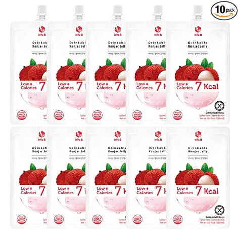 Amazon.com : JELLY B Drinkable Konjac Jelly (10 Packs of 150ml) - Healthy and Natural Weight Loss Diet Supplement Foods, 0 Gram Sugar, Low Calorie, Only 7 kcal Each Packets, (Lychee) : Everything Else Konjac Jelly, 310 Nutrition, Best Vegan Protein, Best Meal Replacement, Frozen Fruits, Best Protein, Shake Recipes, Diet Supplements, Meal Replacement