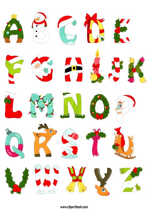 Christmas Fonts Alphabet, Free Printable Clip Art, Christmas Fonts Free, Alphabet Christmas, Clipart Letters, Design Fonts, Christmas Alphabet, Christmas Fonts, Alphabet Clipart