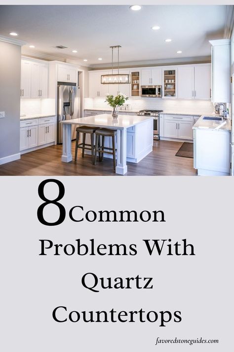 Quartz countertops are a popular choice, but they're not perfect. Here are some of the most common problems - and how to fix them.#hacks #marble #stone #awesome #fyi #guide #tips #tiles #stones #best Quartz That Looks Like Marble, Marble Quartz Countertop, Quartz Stone Countertops, Quartz Kitchen Countertops, Marble Quartz, Quartz Countertop, Kitchen Marble, Stone Countertops, Marble Stone