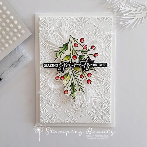 Su Christmas Cards 2024, Su Christmas Cards, Stampinup Christmas Cards, Distressed Tile, Noel Christmas Cards, Christmas Classics, Fancy Friday, Dsp Cards, Making Spirits Bright