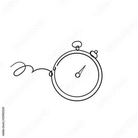 Timer Icon, Book Doodles, Doodle Style, Styled Stock, Flat Design, Infinity Tattoo, Line Drawing, Stock Vector, Hand Drawn