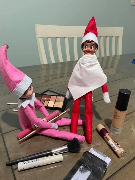 Elf On The Shelf Friday Ideas, Elf Ideas 2 Elves, Elf On The Shelf For Two Elves, Elf On The Shelf Ideas 3 Elfs, Elf On The Shelf Couple Ideas, Elf On The Shelf Ideas Bathroom, Stranger Things Elf On The Shelf Ideas, Elf Bathroom Ideas, Elf On The Shelf Harry Potter