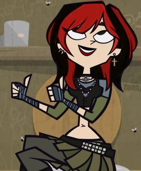 total drama island gwen red black hair icon Total Drama Island Gwen, Black Hair Icon, Red Black Hair, Red Hair Cartoon, Black Red Hair, Black Hair Aesthetic, Y2k Profile Picture, Female Cartoon Characters, Hair Icon