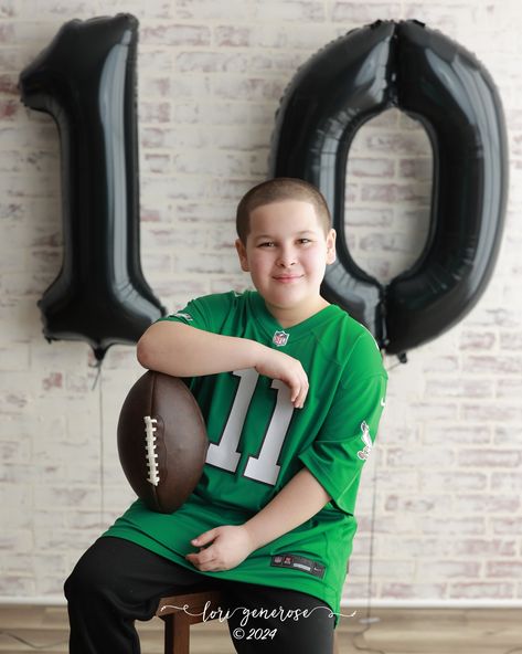 My friend AJ just celebrated his 10th birthday and he's a huge Eagles fan! 🦅 #lehighvalleypa #lehighvalleynewbornphotographer #lorigenerosephotography #lorigenerose #lehighvalleyphotographer #lehighvalleysmallbusiness #lehighvalleyphotography #lehighvalleychildrensphotographer #bethlehemphotographer #allentownphotographer Bday Celebration Ideas, 10th Birthday Photoshoot, 10th Birthday Photoshoot Ideas, Boy Birthday Photoshoot, Boys 10th Birthday, Boy Birthday Pictures, Shoot Concept, Birthday Milestone, Eagles Fans