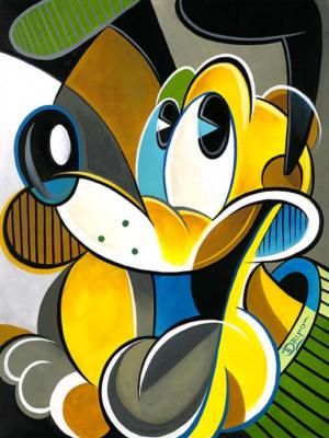 "Plucasso" by Tim Rogerson - Original Artwork on Canvas, 18x24.  #Disney #DisneyFineArt #TimRogerson Tim Rogerson, Disney Pop Art, Disney Poster, Wide Art, Pluto Disney, Disney Enchanted, Disney Pics, Disney Fine Art, Disney Artists