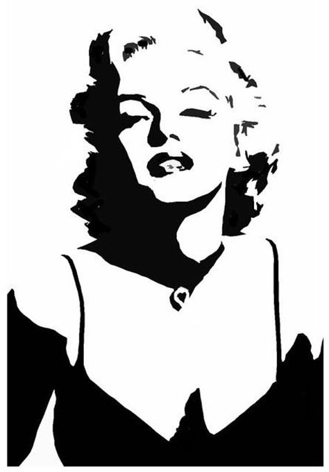 Marilyn Monroe graph pattern Lijiang, Marilyn Monroe Stencil, Maus Illustration, Marilyn Monroe Painting, Face Stencils, Marilyn Monroe Art, Cdr File, 흑백 그림, Silhouette Stencil