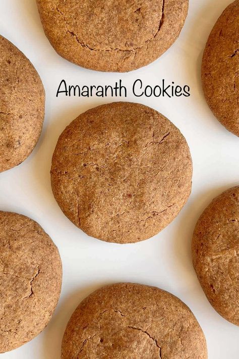 These amaranth cookies are vegan, gluten free, and refined sugar free. They’re chewy, sweet, and delicious. Vegan Amaranth Recipes, Amaranth Flour Recipes, Amaranth Cookies, Amaranth Recipes, Sugar Free Chocolate Chip Cookies, Teff Flour, Healthy Cookie, Millet Recipes, Gf Baking