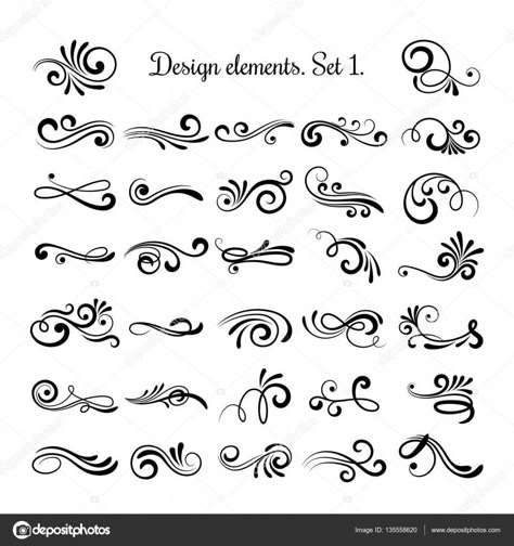 Swirly Fonts, Decoration Illustration, Filigree Frame, Swirly Designs, Flourish Design, Frame Decoration, Greeting Card Collection, Lettering Alphabet Fonts, Curl Pattern