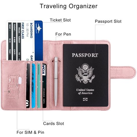 Travel Needs Products, Passport Holder Aesthetic, Cute Passport Holder, Make Up Bags Ideas, Passport Cover Aesthetic, Travel Wallet Passport, Portable Chargers, Travel Bag Essentials, Kacamata Fashion