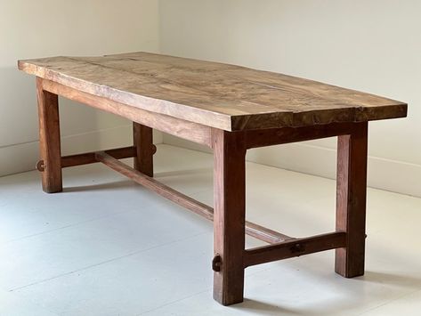 C1890 A Wonderful French Elm Refectory Farm House Table French Farm Table, Farm House Table, Painting Antique Furniture, Refectory Table, Marble Console, Mid Century Modern Table, Glass Console Table, Mid Century Modern Lighting, Shelving Racks