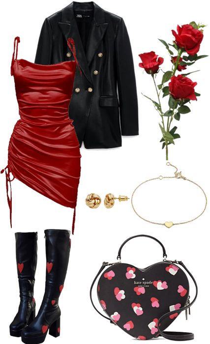 Bold Red Outfit, Valentine Goth Outfit, Valentines Day Dance Outfit, Valentines Heartbreak Outfit, Valentines Day Outfits For Women Dresses, Red Valentines Outfit, Valentines Party Outfits, Valentines Day Party Outfit, Valentine’s Day Fits