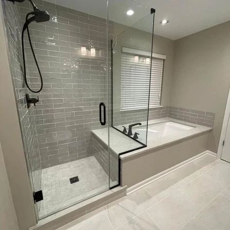 Walk In Shower Layout, Showers With Windows In Them, Shower Bathtub Combo, Bathtub Combo, Shower Layout, Shower Bath Combo, Master Bath Layout, Bathroom Layout Ideas, Restroom Remodel