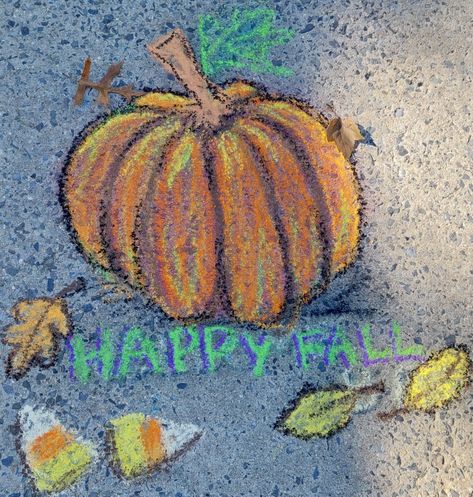 Chalk Art Halloween Ideas, Fall Sidewalk Chalk Art Ideas, Fall Chalk Art Sidewalk, Funny Chalk Art, Hopscotch Ideas Sidewalk Chalk, Fall Sidewalk Chalk Art, Chalk Sidewalk Art, Halloween Chalk Ideas, Fall Sidewalk Chalk