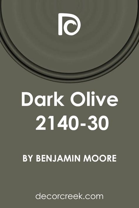 Dark Olive 2140-30 Paint Color by Benjamin Moore Dark Olive Benjamin Moore, Benjamin Moore Dark Olive, Olive Benjamin Moore, Olive Green Paints, Dark Doors, Dark Green Walls, Trim Colors, Brown House, Green Paint Colors