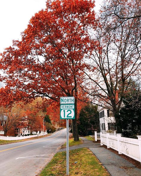 Melissa 🌻 on Instagram: “One of my favorite streets in my favorite town 🧡 Woodstock, VT #tbt #vermont #woodstockvt #vermontphotography #vermontlife #vermonting…” Vermont Photography, Woodstock Vt, Town Aesthetic, Woodstock Vermont, New England States, Hills And Valleys, Autumn Scenes, Halloween Vibes, Colonial House