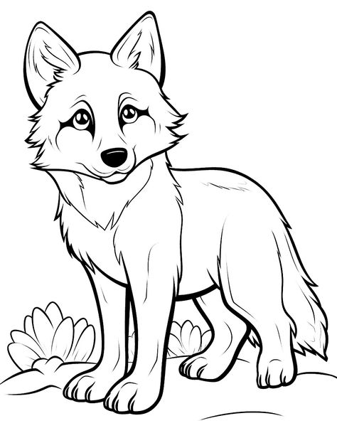 Kawaii Wolf, Wolf Coloring Pages, Wolf Craft, Wolf Pups, Wolf Drawings, Cute Wolf, Wolf Colors, Wolf Silhouette, Shark Coloring Pages