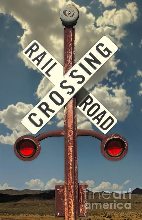 Train Furniture, Rail Road Crossing Sign, Addams Family Tattoo, Road Crossing, Railroad Crossing Signs, Acoustic Guitar Photography, Railroad Crossing, Train Decor, Crossing Sign