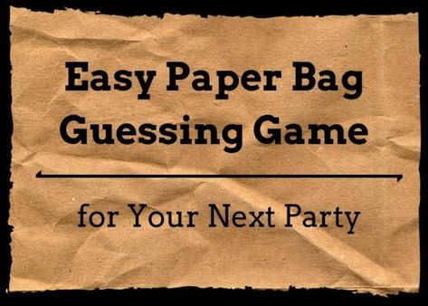 Paper Bag Game, Direct Sales Party Games, Guessing Games For Kids, Spell Your Name Workout, School Party Games, Primary Chorister, Spell Your Name, Reunion Games, Holiday Party Games