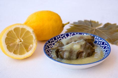 Egg Lemon Sauce, Greek Dolmades, Greek Meat Recipes, Greek Meat, Stuffed Vine Leaves, Greek Cooking, Lemon Sauce, Minced Meat, Greek Food