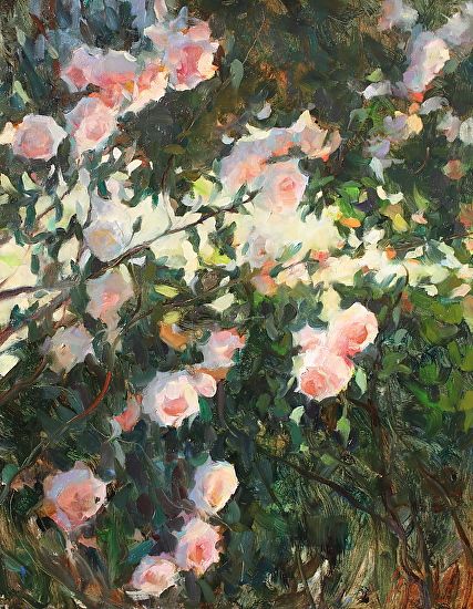 Roses Painting, Roses Art, Sculpture Painting, Climbing Roses, Landscape Drawings, Plein Air Paintings, Rose Painting, Emerging Artists, Impressionism