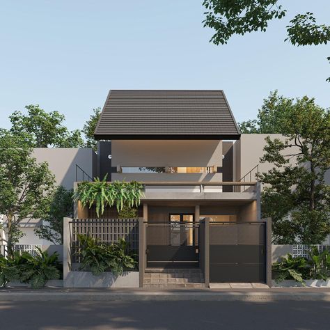 Studio Yume (@studioyume__) • Instagram photos and videos Neo Architecture, Muji House Design Exterior, Asian Contemporary House Exterior Design, Japanese Minimalist Home Exterior, Japanese Modern House Facade, Minimal Residence Elevation, Japanese Modern House, Modern Japanese House, Japanese House Design