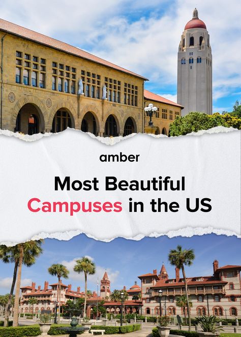 Most Beautiful Campuses In The US Stanford University Aesthetic, College Campus Aesthetic, Stanford University Campus, Magnificent Architecture, Flagler College, Kenyon College, Furman University, Us Universities, Cornell University