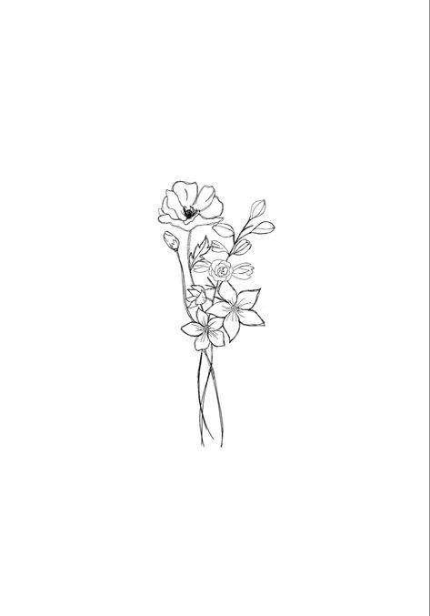 #birthflowers #tattoo #ink #flowers #tattooideas #linework Tattoo Bunch Of Flowers, Flower Tattoo Linework, Flower Bunch Tattoo, Line Work Flower Tattoo, Linework Flower Tattoo, Bunch Of Flowers Tattoo, Tattoo Font For Men, Ink Flowers, Bouquet Tattoo