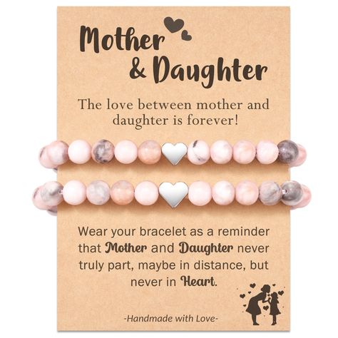 PRICES MAY VARY. 【Sweet Mommy and Me Gifts】 "The love between mother and daughter is forever! " The bracelet represents the constant companionship and mutual love between the mother and daughter, who are always by each other's side 【Mother Daughter Bracelets】 The bracelet features heart elements, symbolizing the love between a mother and daughter. Wear these matching bracelets, and your hearts will forever remain intertwined. 【Size】 The bracelet can be easily adjusted in size with drawstring, wi Bracelets For Mom, Mother Daughter Bracelet Set, Prayer Jewelry, Mother Daughter Jewelry, Heart Bracelets, Mother Daughter Bracelets, Mom And Daughter Matching, Daughter Christmas, Daughter Jewelry