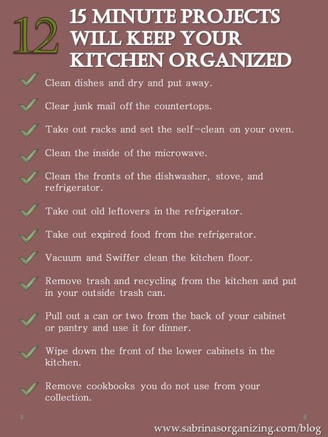 12 - 15 Minute Projects Will Keep Your Kitchen Organized - Sabrina's Organizing Home Declutter, Easy Home Organization, Simply Organized, Organization Planner, Staying Focused, Organize Your Kitchen, Home Organizing, Kitchen Hacks Organization, Clutter Organization